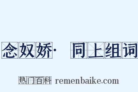 念奴娇·同上组词是什么意思的图片